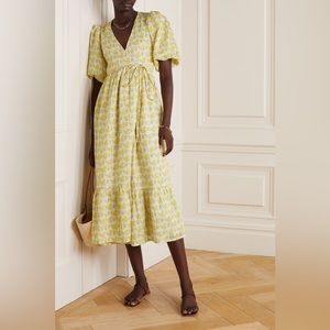 Faithful the Brand Thulla Wrap MIDI Dress Dahlee Floral Print Linen Dress